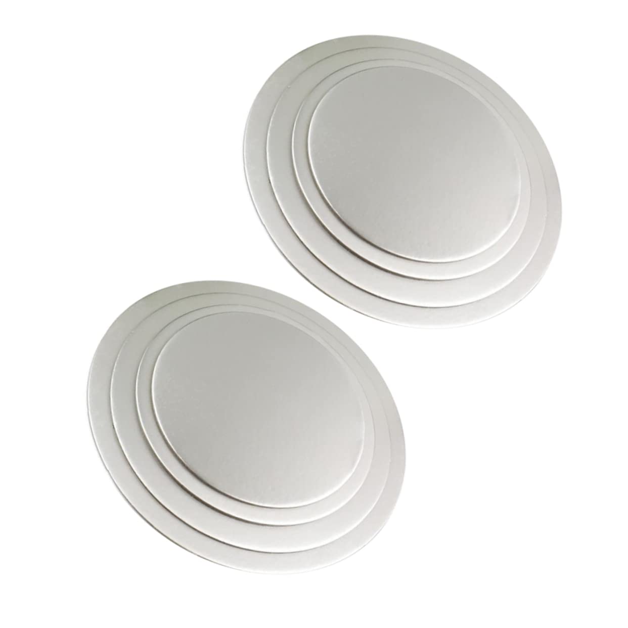 BRIGHTFUFU 8PCS Round Cake Boards Mousse Serving Base Dessert Cake Display Trays Silver Cardboard Includes