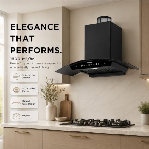 Image of Faber Vento 90cm Plug & Play BLDC Autoclean Chimney | Free Installation |1500 m /hr Suction | Filterless | Zero Maintenance cost on Filters for 2 years| 12 yrs warranty on Motor