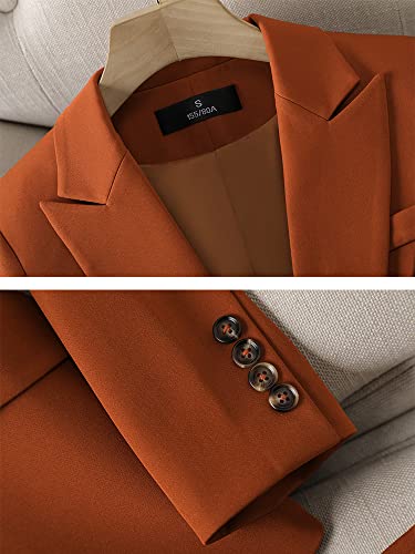 Beige Khaki Pink Ladies Pant Suit Formal 2 Piece Set Women Work Wear Trouser2