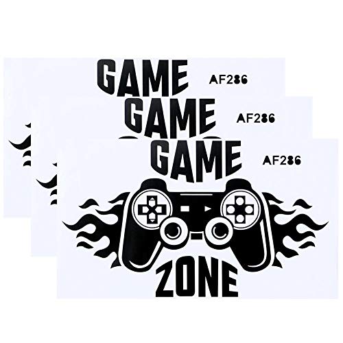 Preisvergleich Produktbild Fdit 3Pcs Gamer Wandaufkleber, Wandaufkleber Aufkleber Spielgriff Zitat PVC Küche Wandtattoo DIY für Schlafzimmer Dekoration
