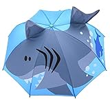 Jamron Kids' 3D Animal Patterned Dome Umbrella with Crook Handle SN601C007 Shark
