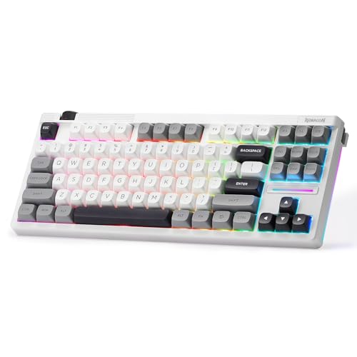 Redragon K729 PRO 80% Wireless Gasket RGB Gaming Keyboard, 3-Mode TKL Mechanical Keyboard w/Knob Control, Mix-Color PBT Keycaps, Hot-Swap South-Facing Socket & 5-Layer Dampener, Custom Silent Switch
