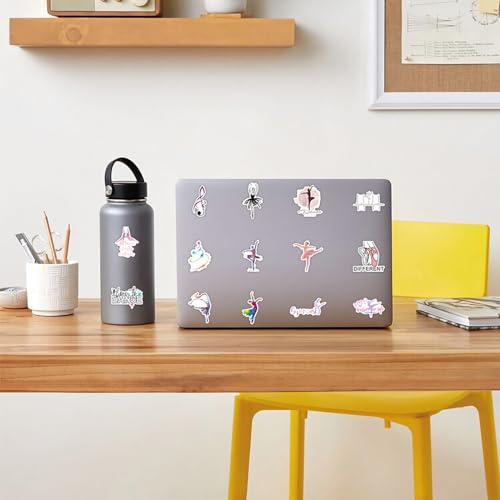 Showsup SHOWSUP-8Q 50Pcs Dancing Stickers,Water Bottles Laptop Car Decal - Perfect Dancer Gifts For Girls And Teenagers,Dance Decals, Girls Dance Party Favors thumb #3