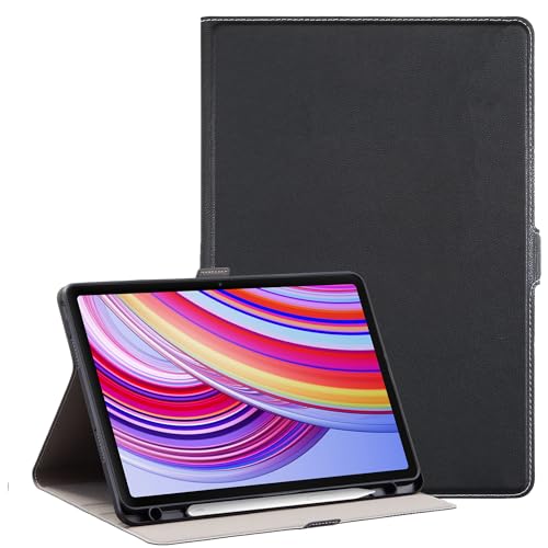 Derwere Ultra Delgada Funda Tablet para Xiaomi Redmi Pad Pro 12.1 Pulgadas 2024 para Redmi Pad Pro Funda con Portalápices,Negro