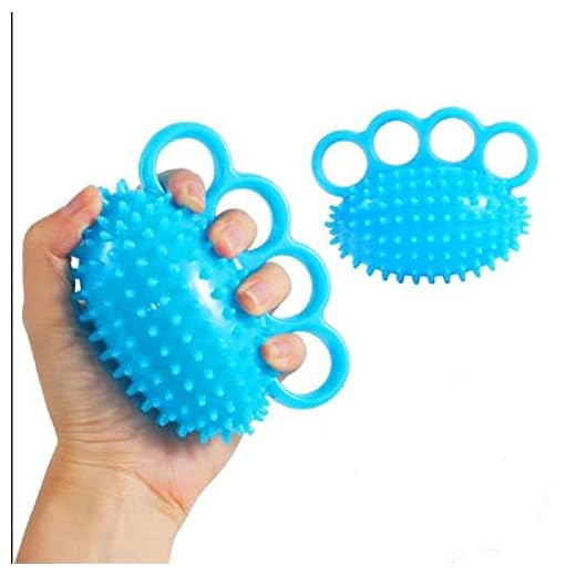 Hand Grip Exerciser Strengthener,Four Finger Exerciser Ball and Hand Exercisers for Strength,Squeeze Ball and Stress Balls for Adults,Therapy Ball for Hand Cramps and Recovery, Blue