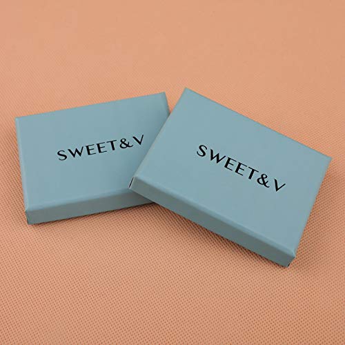 SWEETV Cubic Zirconia Stud Earrings, 8mm Round Cut, Rhinestone Hypoallergenic Earrings for Women & Girls 6