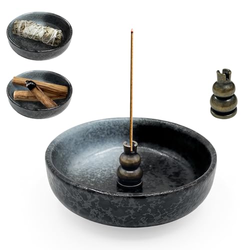 Quemador de Incienso de Cerámica, Soporte para Varillas de Incienso, Soporte para Palo Santo, Salvia para Quemar, Accesorios de Meditación y Yoga (Type B)