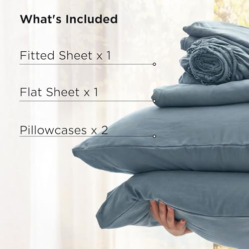 Image of Bedsure Deep Pocket Twin Sheets, 4 Piece, Prewashed Ultra-Soft, 18-inch | Extra Deep Pocket, Breathable, Secure Fit, Hotel Luxury Bed Sheets, Lightweight, For Air Mattress, Guest Bedroom