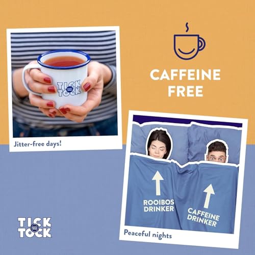 Tick Tock Rooibos Tea Selection Box, Pack of 4 x 40 (160 Teabags), Gift Set, Original, Vanilla, Green, Earl Grey, Naturally Caffeine Free Biodegradable Teabag Selection, Herbal Tea