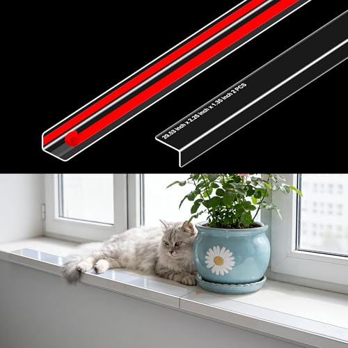 Frychee Ultra Clear Window Sill Protector - Scratch & Chew Proof Pet Guard for Dogs & Cats Easy Install Transparent Ledge Cover No Residue