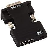 Dotop 1080P HDMI Female to VGA Male Converter Adapter Dongle with 3.5mm Stereo Audio portable HDMI Connector