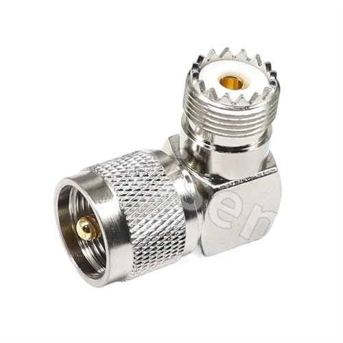 Conector RF UHF Macho a Codo Hembra UHF de 90 Grados SL16 Adaptador de Acoplamiento Coaxial 5