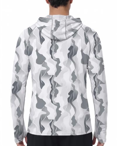 Image of FISHEAL Men's Camo Fishing Hoodie, UPF 50+ Long Sleeve Sun Protection Shirt