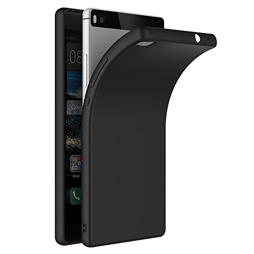 COPHONE® Cover per Huawei P8 Nero Silicone Case Molle di TPU Sottile Custodia per Huawei P8