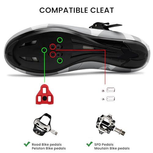 Image of Cycling Shoes for Men Women Compatible with Peloton Bike, Indoor Spin Shoes with Pre-Installed Delta Cleats, Comfortable & Safe Unisex Outdoor Road Cycling Shoes