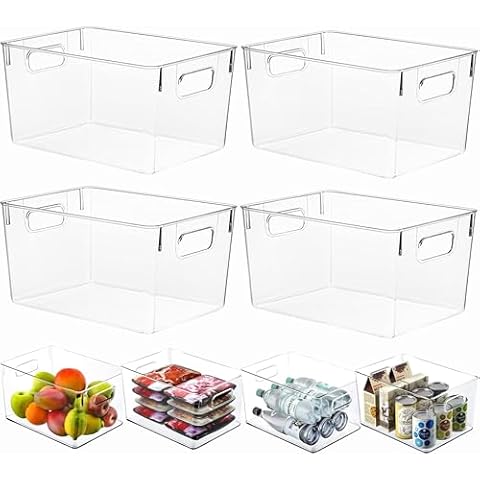 REHUK Clear Plastic Storage Bins for Home Cover