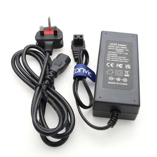 Image of 12V /24V Car Fridge Power Supply Cable Cigarette Lighter Plug Car Extension Cable for Cool Box Dometic, Alpicool, Waeco CF, ARB, Setpower, ICECO, Mobicool FR40 (14.5V 6A Adapter)