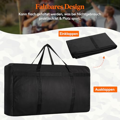 Lifewit 90L Umzugstasche aus 600D Oxford-Stoff, Große Aufbewahrungstasche mit Verstärkten Griffen für Kleidung, Bettwäsche, Decken – Schwarz, 80 x 45 x 25 cm