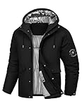Voqeen Chaqueta de Esqui Invierno para Hombre Impe...: Chaquetas Impermeables para Hombre: La capa exterior de este abrigo de invierno para hombre está tratada con un revestimiento resistente al agua, que ayuda a formar gotas y repeler el agua de la superficie. Mantén la impermeabilidad y la protección c...