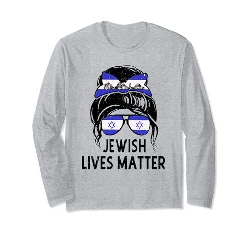 Jewish Lives Matter Flag Save Jerusalem Chignon per capelli disordinato Maglia a Manica