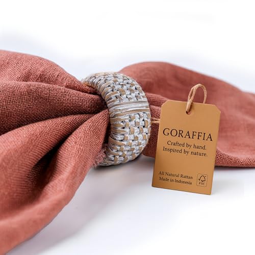 Handmade Wicker Rattan Napkin Ring Set of 12 – Natural