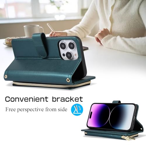 Étui iPhone 15 Pro porte-carte fermeture éclair grande capacité