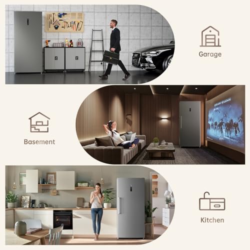 Upstreman 21.2 Cu.Ft. Convertible Upright Freezer, Large Capacity, Energy Star, Frost Free, Digital Touch Control Panel, Stainless-UF212 on Fridge.com