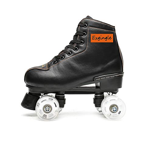 Image of Adult Roller Skates High Top Indoor Outdoor Quad Skates Black 12 M US Women
