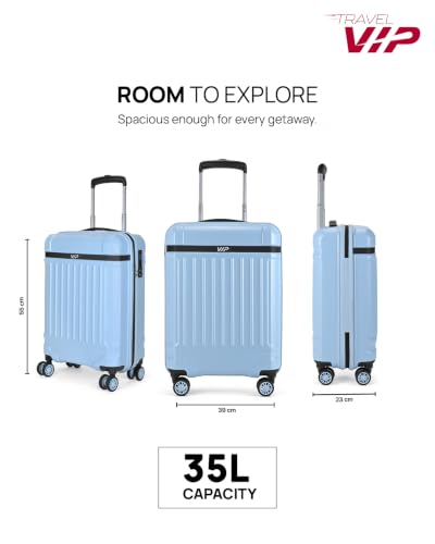Image of VIP Bastion Cabin Polycarbonate Hard Case 8-Wheel Trolley Bag, Sky Blue