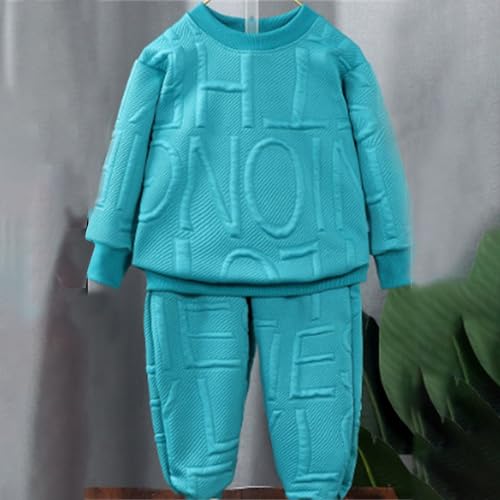 Youth Boys' Athletic Outfits 3D Letter Graphic Crewneck Sweatshirts Elastic Waist Joggers Sweatpants Teens Fall Cute Clothes3