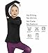 Girls Long Sleeve Shirt Hoodies UPF50+ Active Tee Workout Running Yoga Pullover Tops with Thumb Holes Black 3-4Toddler