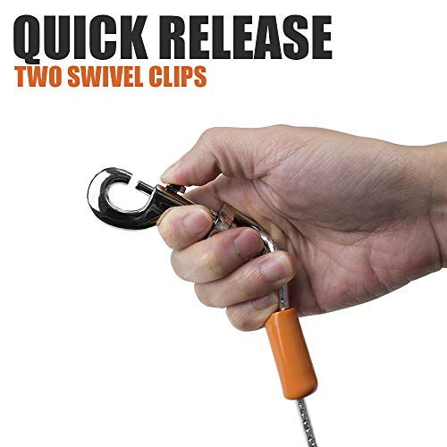 image for BV Dog Tie Out Cable 25 Feet - Heavy Duty Dog Lead up to 90 Pounds - R