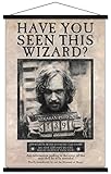 Trends International The Wizarding World: Harry Potter - Sirius Black Wanted Poster Wall Poster, 22.375' x 34', Print and Black Hanger Bundle