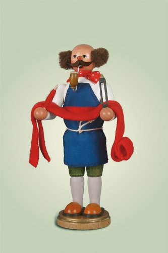 Figurine de fumeur en bois de Seiffen sculpture artisanale 22cm