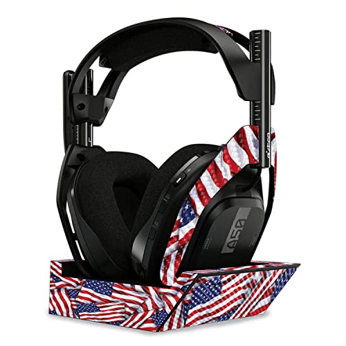 Image of MightySkins Carbon Fiber Skin Compatible with Astro A50 Wireless Headphones + Base Station (Gen 4) - Patriot | Protective, Durable Textured Carbon Fiber Finish | Easy to Apply | Made in The USA
