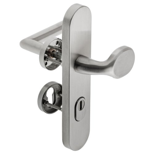 Kombigarnitur ES1 (WK2) ZA 72mm Sicherheitsbeschlag Schutzbeschlag Edelstahl matt (New York Drücker)