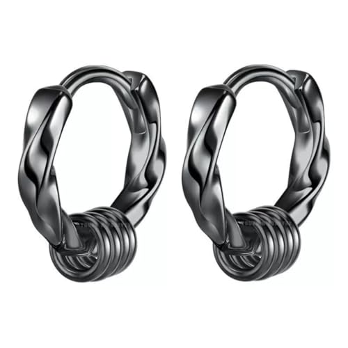 Image of Young & Forever Gift Stainless Steel Hoop Stud Earrings for Men and Boys