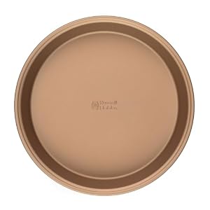 Russell Hobbs RH02146GEU7 Non-Stick Cake Tin – Round Baking Tray for Cakes, Pie/Tart Dish, Carbon Steel Oven Pan, Easy Clean, Strong, Durable, Oven Safe to 220 Degrees, Opulence Collection, Gold, 24cm
