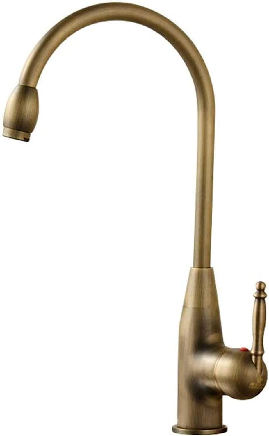 Mitigeur de cuisine en laiton antique brossé à rotation fluide 360°