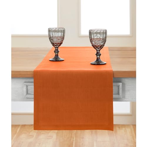 Solino Home Linen Pumpkin Table Runner 48 Inches - 100%
