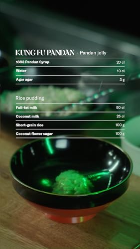 Image of 1883 Pandan Syrup for Drinks, Made in France, 1 Liter Plastic Bottle