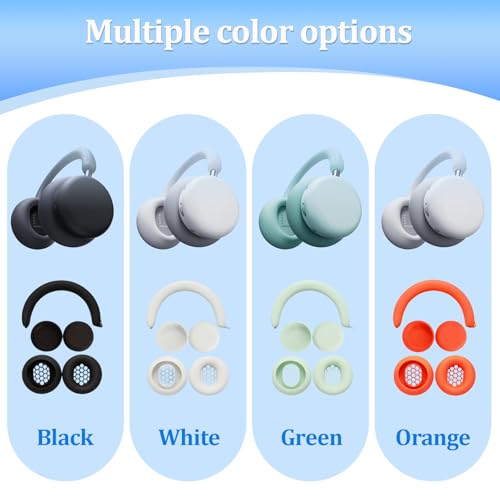 3 juegos de funda de silicona para auriculares CMF by Nothing Headphone Pro, cubiertas de almohadillas de silicona + cubierta para diadema + protector de copas de oreja, accesorios protectores impermeables y lavables - Naranja miniatura 7
