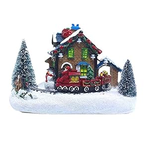 Gintdinpu Domek Świąteczny LED z Kolejką