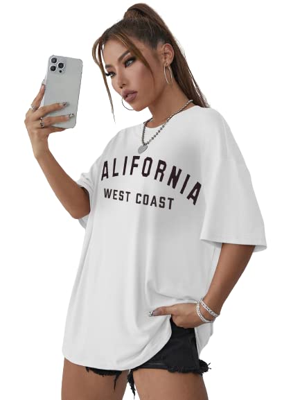 Image of REVEXO Women's Cotton Blend Half Sleeve Printed Loose Fit Round Neck T-Shirts.