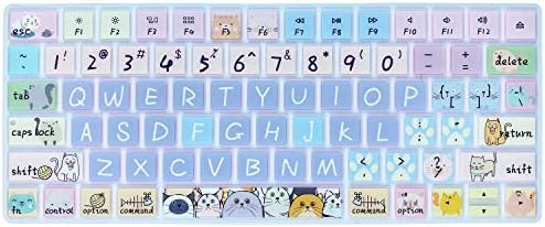 Keyboard Cover Skin for Apple Wireless iMac Magic Keyboard MLA22LL/ A (Model: A1644), Silicone Skin Protector with Pattern & Big Letter Design, US Layout, Cute Cat