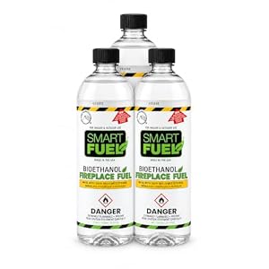 SmartFuel Bioethanol Fuel, Denatured Alcohol for Fire Pits, 1 L (Pack of 3)