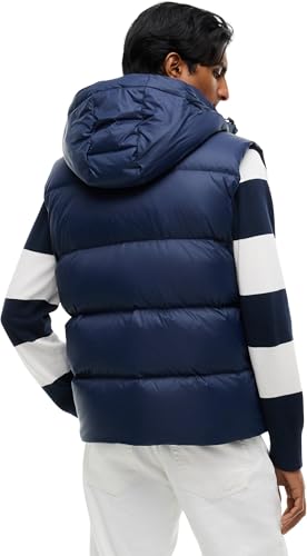 Tommy Jeans Herren Weste Essential Down Vest mit Kapuze, Blau (Dark Night Navy), S – Ansicht 2