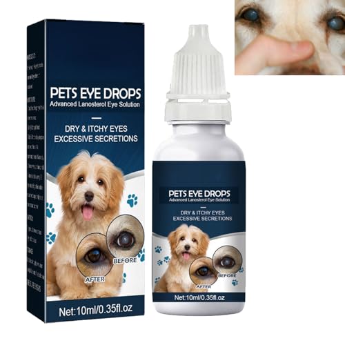 GNAUMORE Gotas oculares para animales domésticos, gotas oculares para perros y gatos, para limpiar los ojos y los ojos, aliviar la picazón en los ojos, limpiador de contorno de ojos para perros