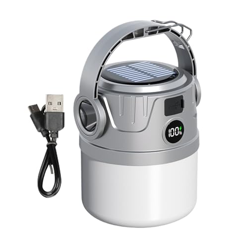 Lampe de camping solaire avec torche LED étanche et rechargeable pour la pêche