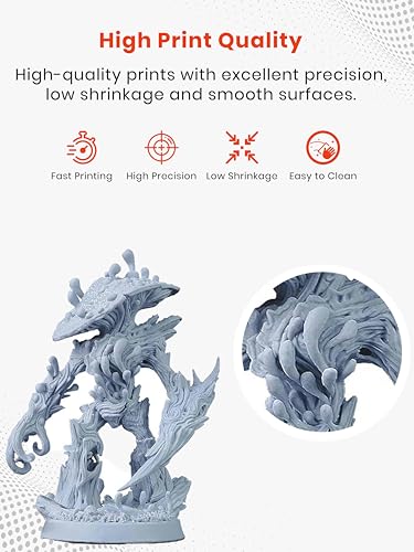 Image of Itech Premium Standard 3D Printer Resin - (Grey) 1000g High Precision UV Curing Photopolymer for LCD & DLP Printers Low Odor, Fast Curing, Exceptional Detail.